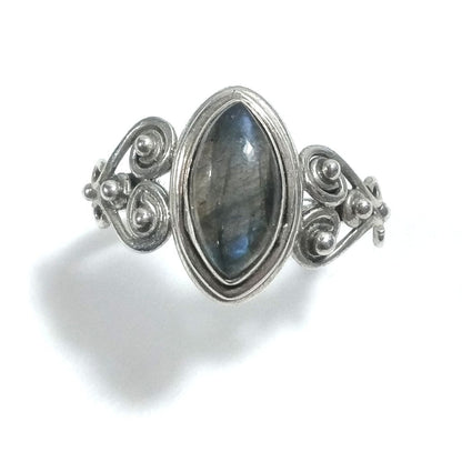 Anello con pietra in argento 925 con Corniola, Turchese, Labradorite | GIOIELLI ETNICI