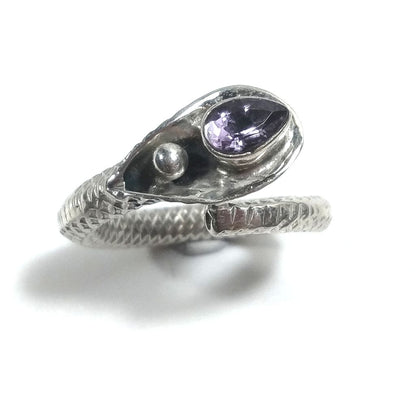 Anello Serpente con pietra in argento 925 - NAGUR  - vista dall'alto