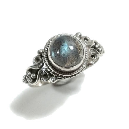 Anello con pietra in argento 925 con labradorite