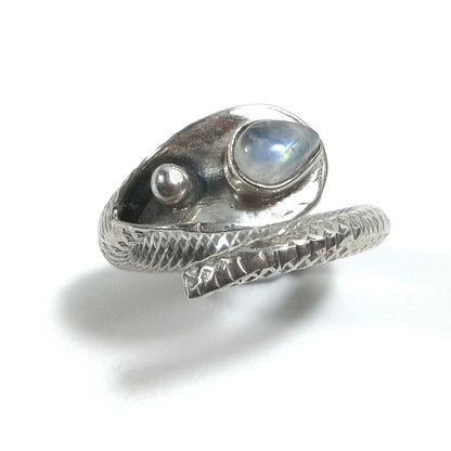 Anello Serpente con pietra in argento 925 - NAGUR – pietra di luna