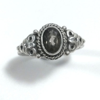 ANELLO artigianale in argento 925 con Labradotite , Granato , Ametista | GIOIELLI CON PIETRE