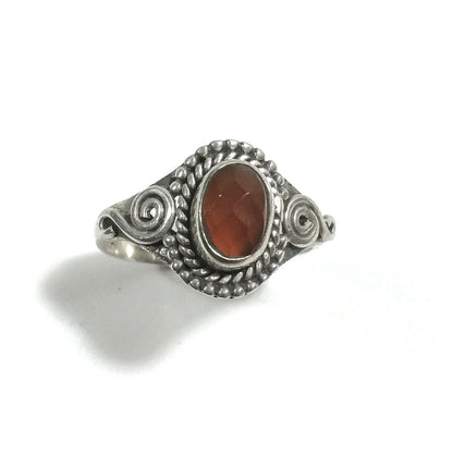 Anello con pietra in argento 925 - corniola