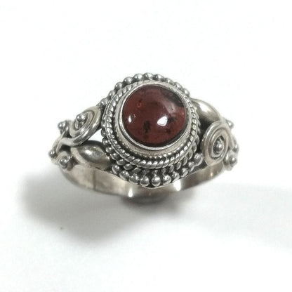 Anello con pietra in argento 925 con Pietra di luna, Ametista, Onice nero | GIOIELLI ETNICI