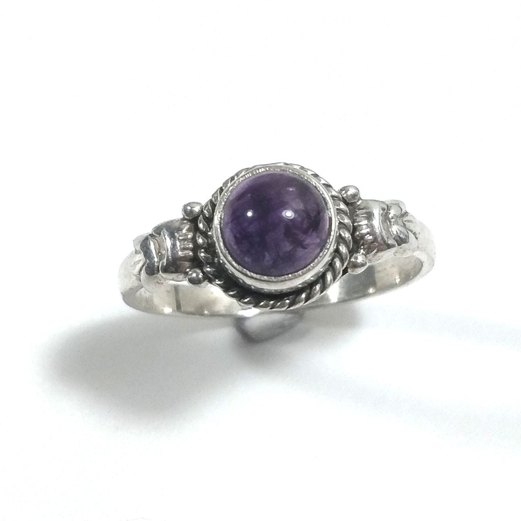 Anello con pietra in argento 925 - ametista