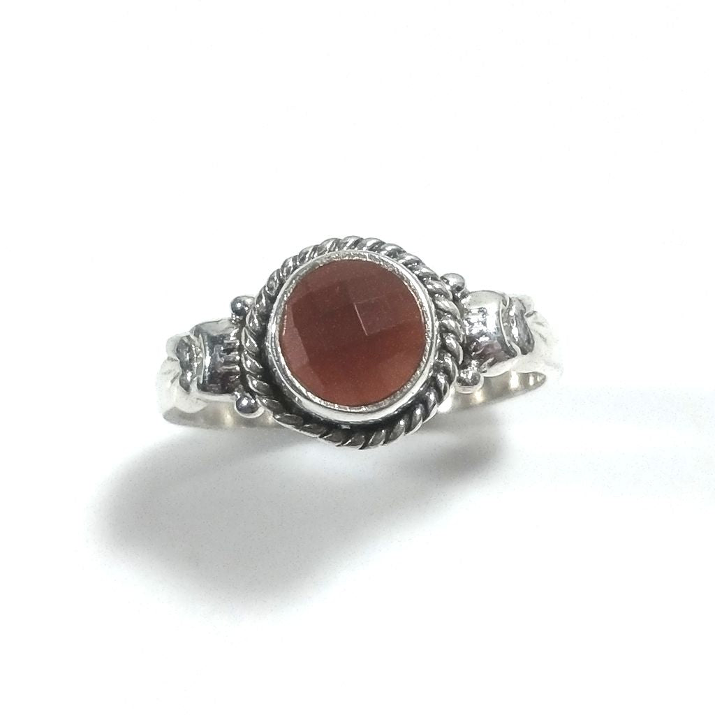 Anello con pietra in argento 925 - corniola