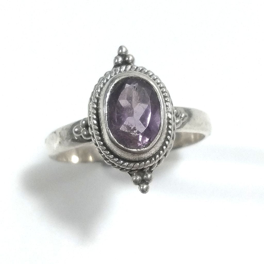 Anello con pietra in argento 925 - ametista