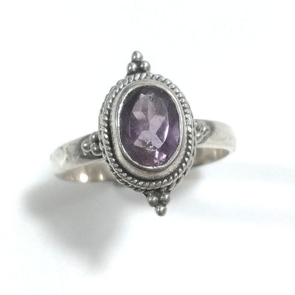 Anello con pietra in argento 925 - ametista
