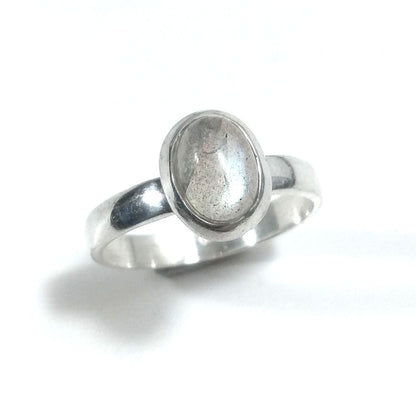 Anello fascia con pietra in argento 925 - pietra di luna