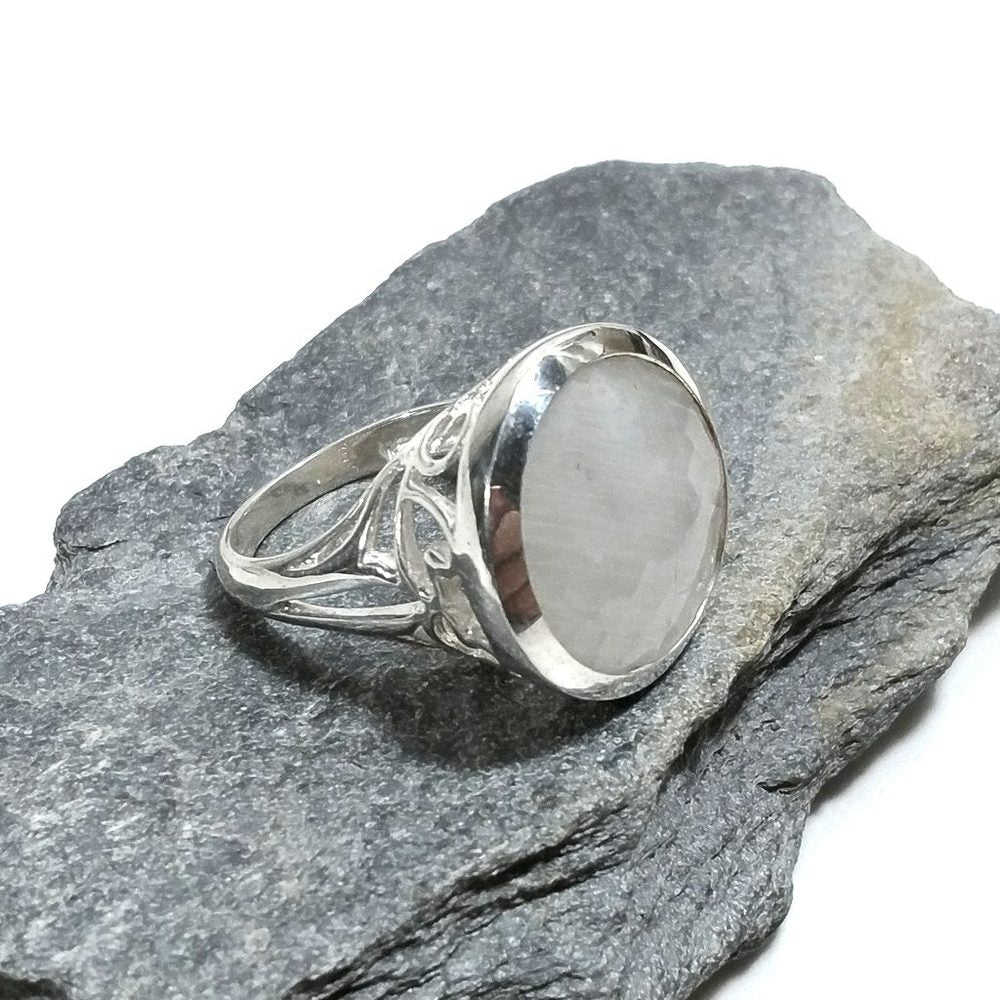 Anello con pietra in argento 925 con Pietra di Luna | GIOIELLI IN ARGENTO