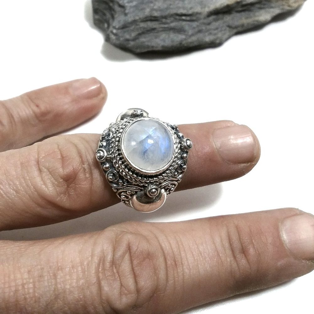 Anello con pietra in argento 925 con Pietra di Luna | GIOIELLI IN ARGENTO
