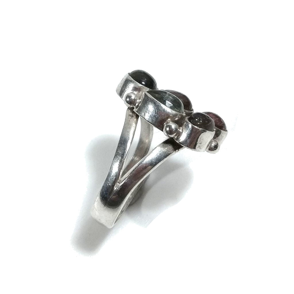 Anello con pietra in argento 925 con Tormalina rosa, Tormalina verde | GIOIELLI IN ARGENTO – immagine4
