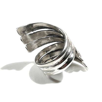 Anello ETNICO KRISHA in argento 925 PIUMA | GIOIELLI IN ARGENTO