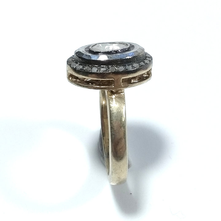 ANELLO ETNICO in argento 925 dorato ANELLO artigianale Diamante | GIOIELLI ETNICI