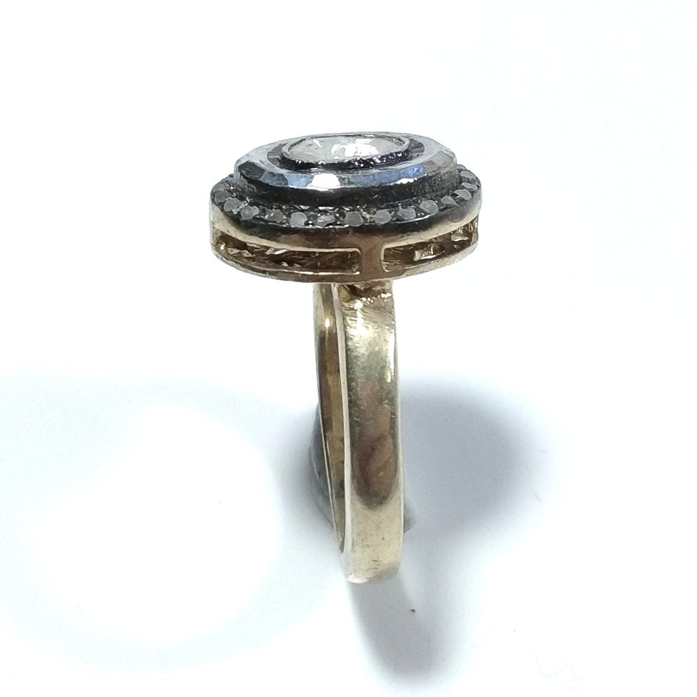 ANELLO ETNICO in argento 925 dorato ANELLO artigianale Diamante | GIOIELLI ETNICI – immagine 6