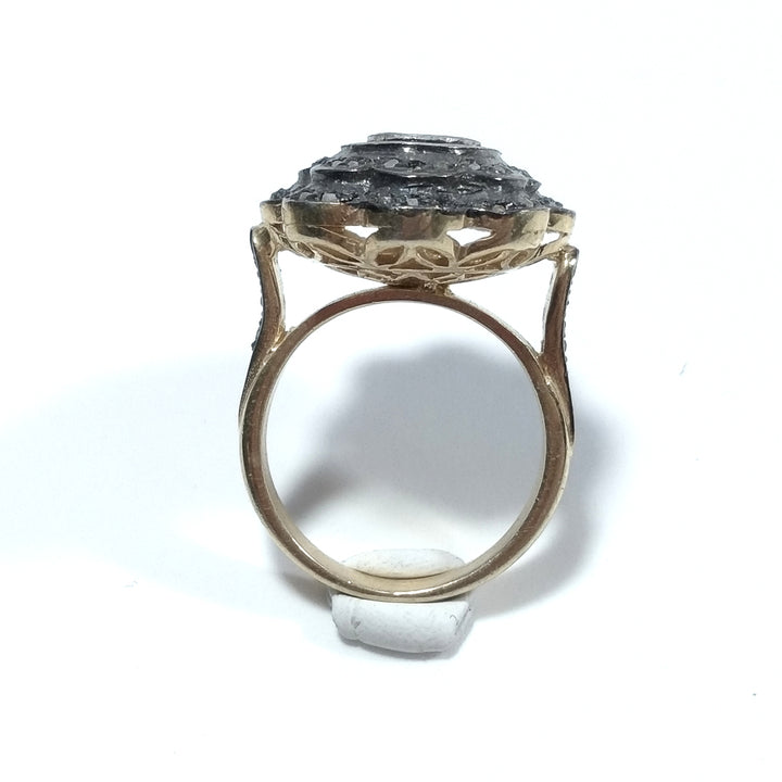 ANELLO ETNICO in argento 925 dorato ANELLO artigianale Diamante | GIOIELLI ETNICI