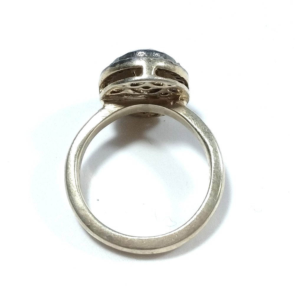 ANELLO ETNICO in argento 925 dorato artigianale Diamante