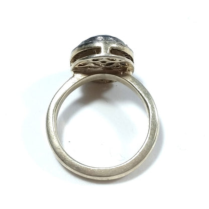 ANELLO ETNICO in argento 925 dorato artigianale Diamante