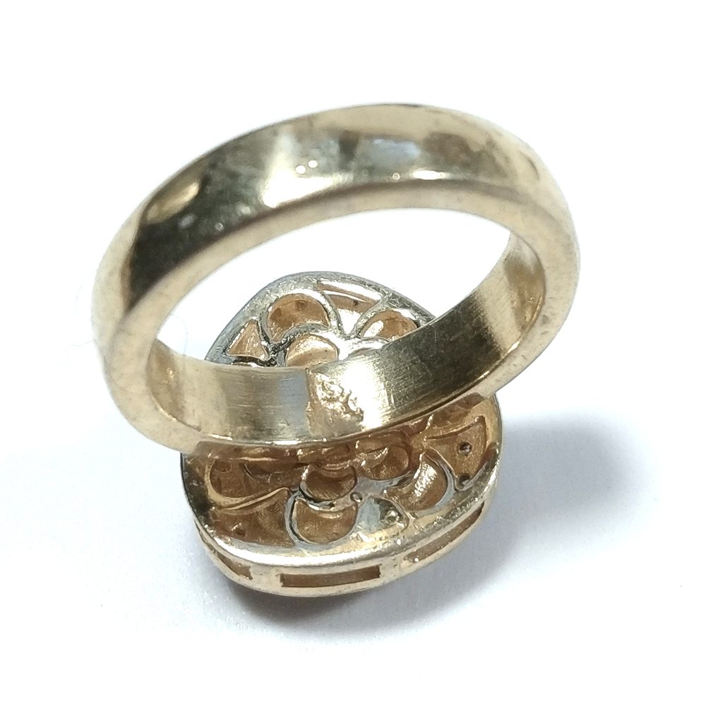 ANELLO ETNICO in argento 925 dorato artigianale con Diamante - dettaglio fascia