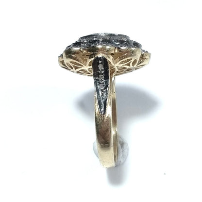 ANELLO ETNICO in argento 925 dorato artigianale - dettaglio