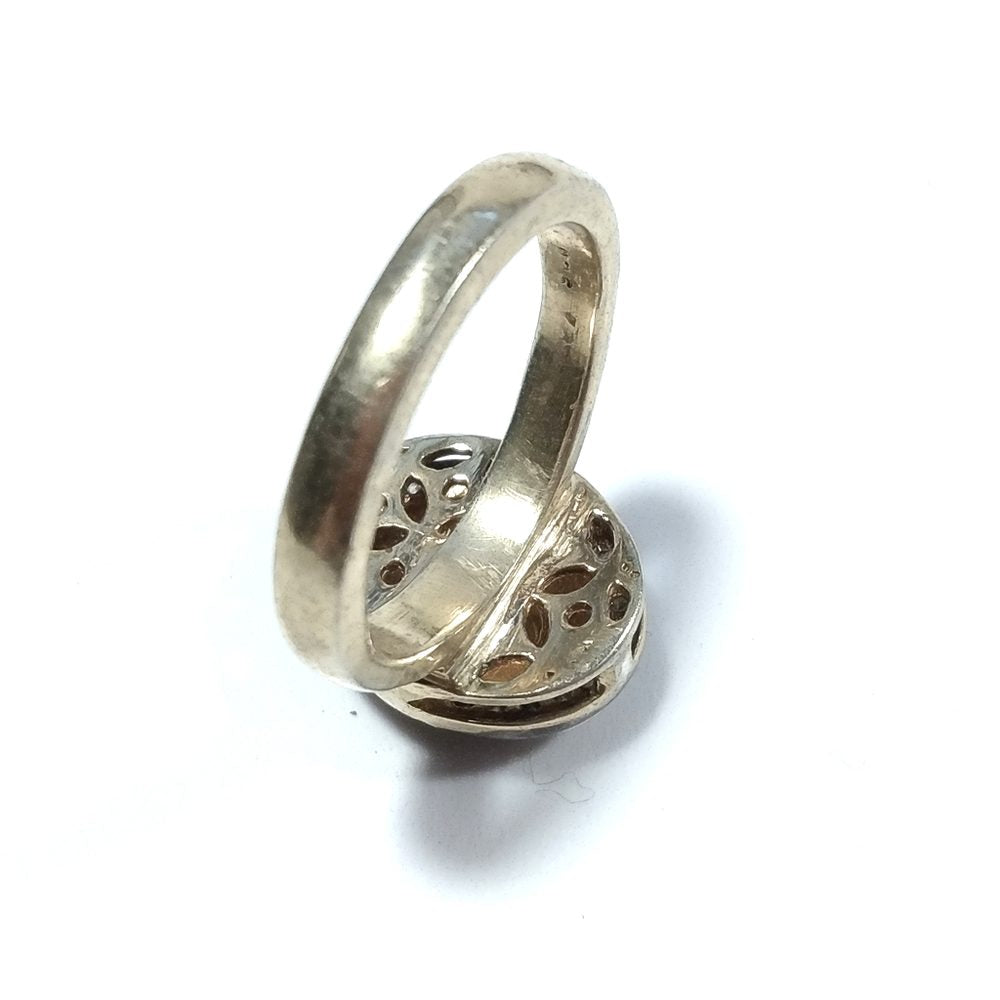 ANELLO ETNICO in argento 925 dorato artigianale Diamante