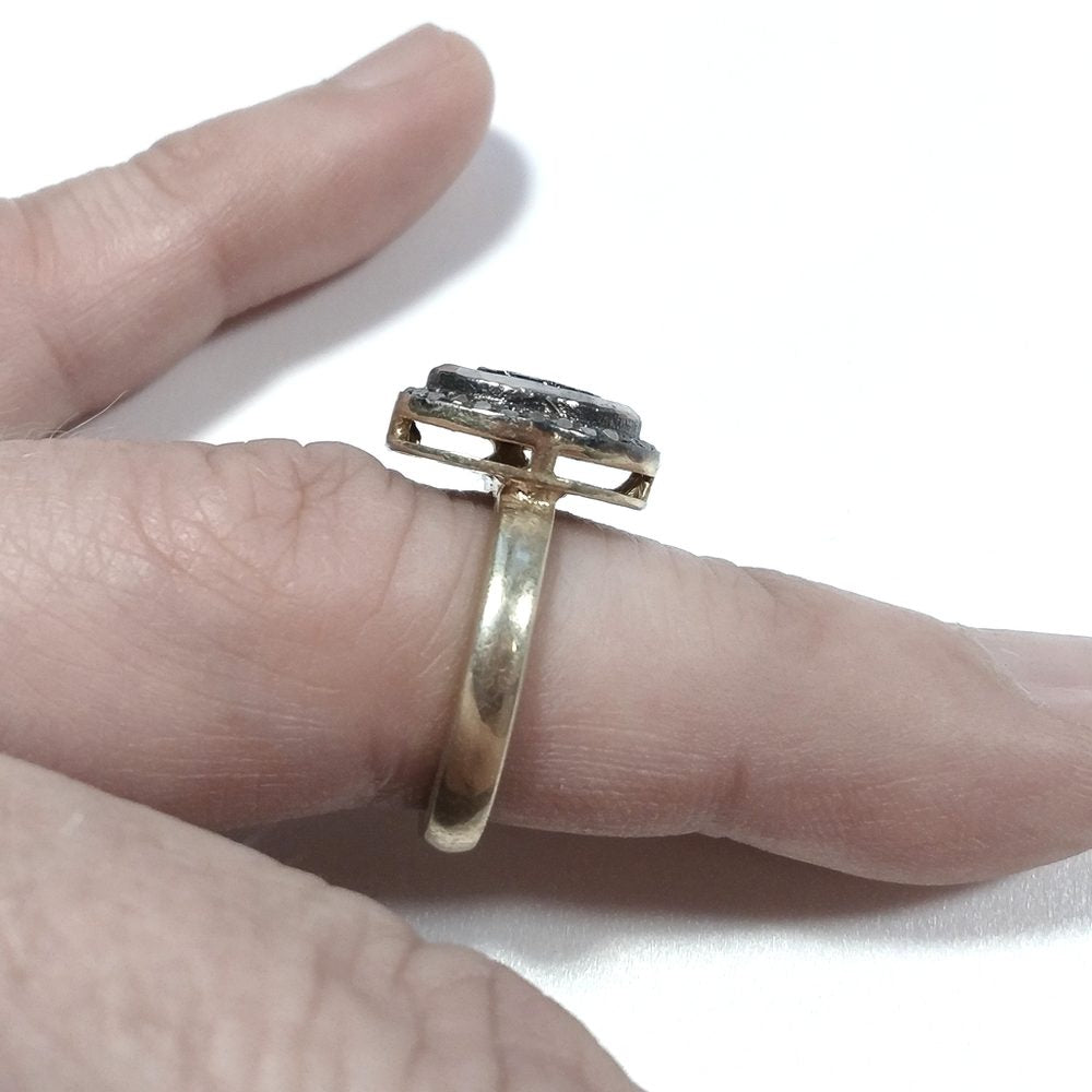 ANELLO ETNICO in argento 925 dorato ANELLO artigianale Diamante | GIOIELLI ETNICI