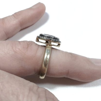 ANELLO ETNICO in argento 925 dorato ANELLO artigianale Diamante | GIOIELLI ETNICI