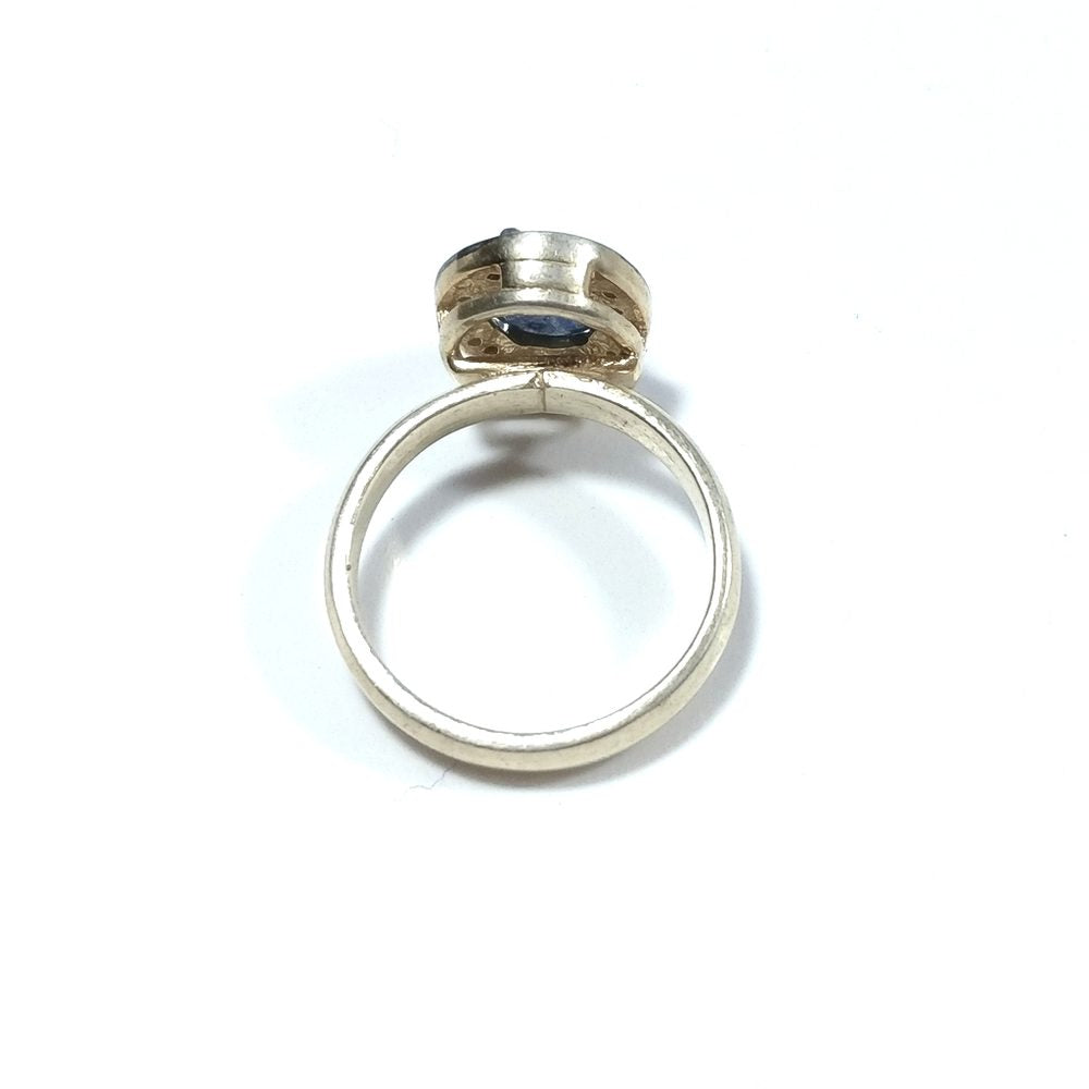 ANELLO ETNICO in argento 925 dorato artigianale Zaffiro