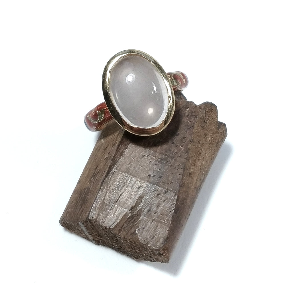 ANELLO ETNICO in argento 925 dorato ANELLO artigianale Quarzo rosa | GIOIELLI ETNICI