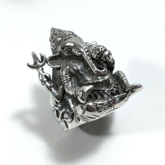 ANELLO ETNICO in argento 925 con GANESH | GIOIELLI ETNICI