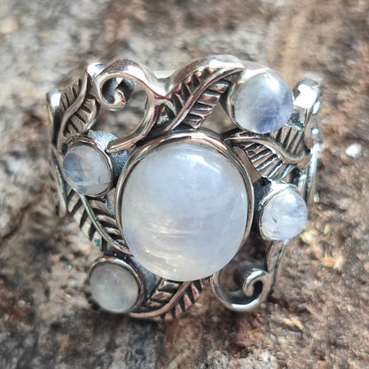 ANELLO HEMADRI in argento 925 con pietra di luna