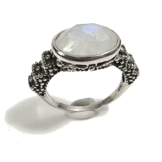 Anello con pietra in argento 925 con Pietra di luna | GIOIELLI IN ARGENTO