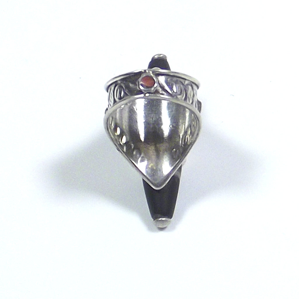 ANELLO tibetano argento 925 con DZI - DAWA
