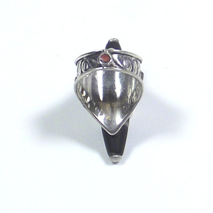 ANELLO tibetano argento 925 con DZI - DAWA