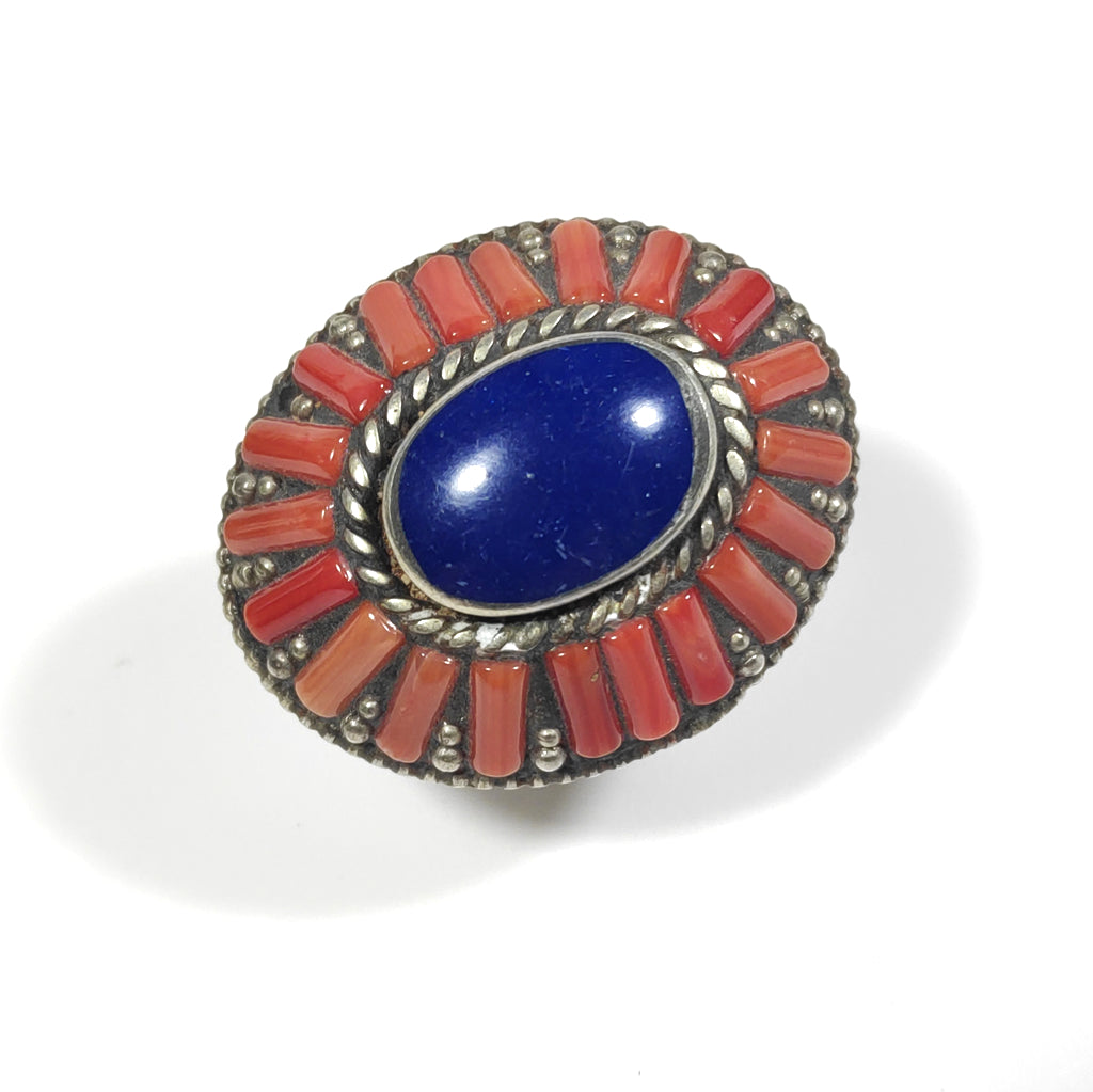 ANELLO ETNICO ANELLO artigianale Lapislazzuli, Corallo, | GIOIELLI ETNICI