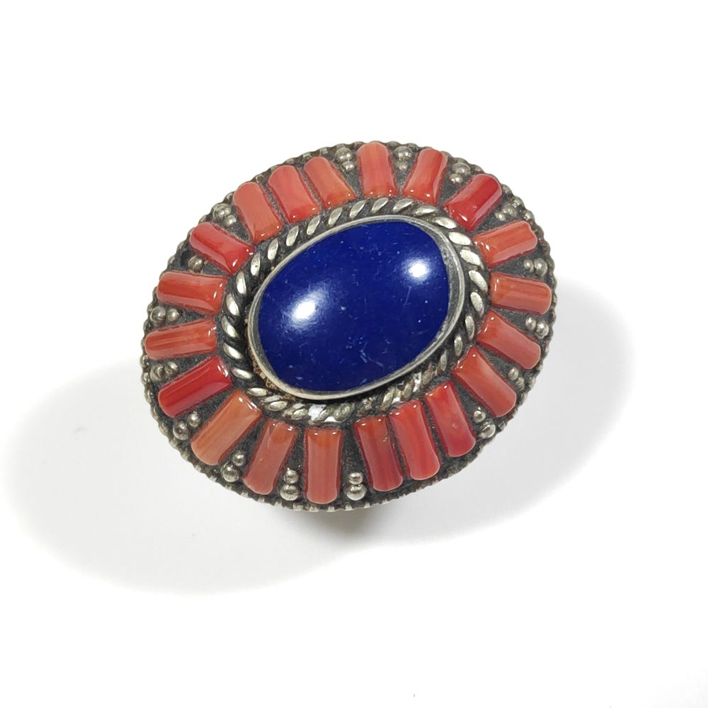 ANELLO ETNICO ANELLO artigianale Lapislazzuli, Corallo, | GIOIELLI ETNICI