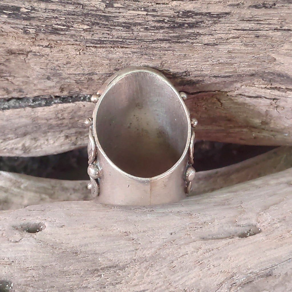 ANELLO ETNICO ANELLO artigianale Corallo bambù - SHAKEEL - fascia alta