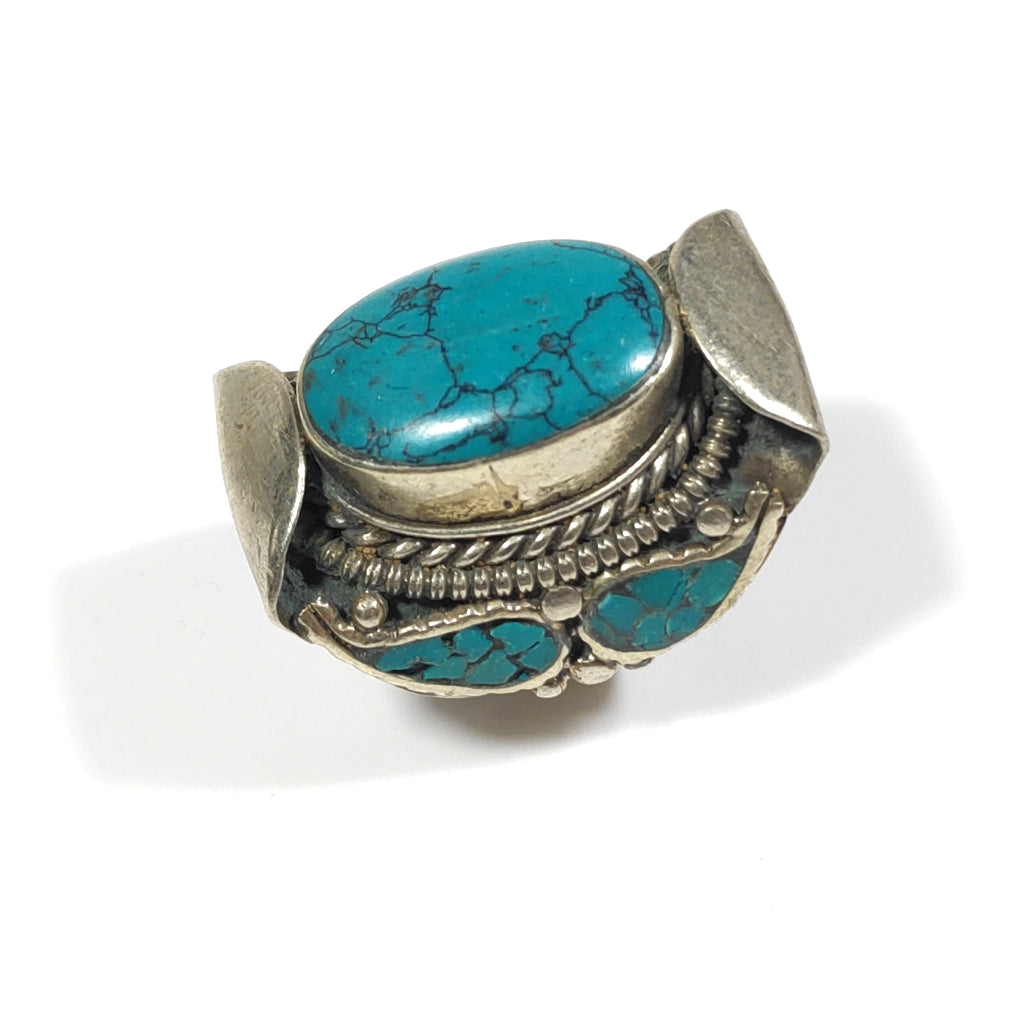 ANELLO ETNICO artigianale Howlite Turchese,Turchese | GIOIELLI ETNICI