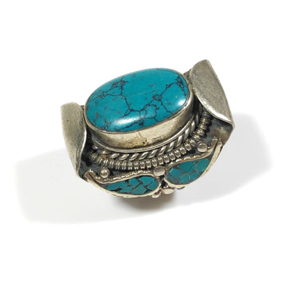 ANELLO ETNICO artigianale Howlite Turchese,Turchese | GIOIELLI ETNICI