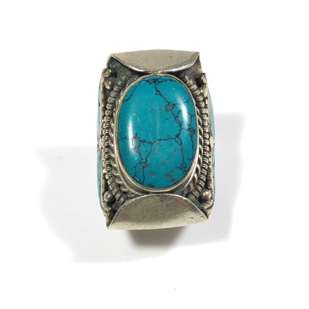 ANELLO ETNICO artigianale Howlite Turchese,Turchese | GIOIELLI ETNICI