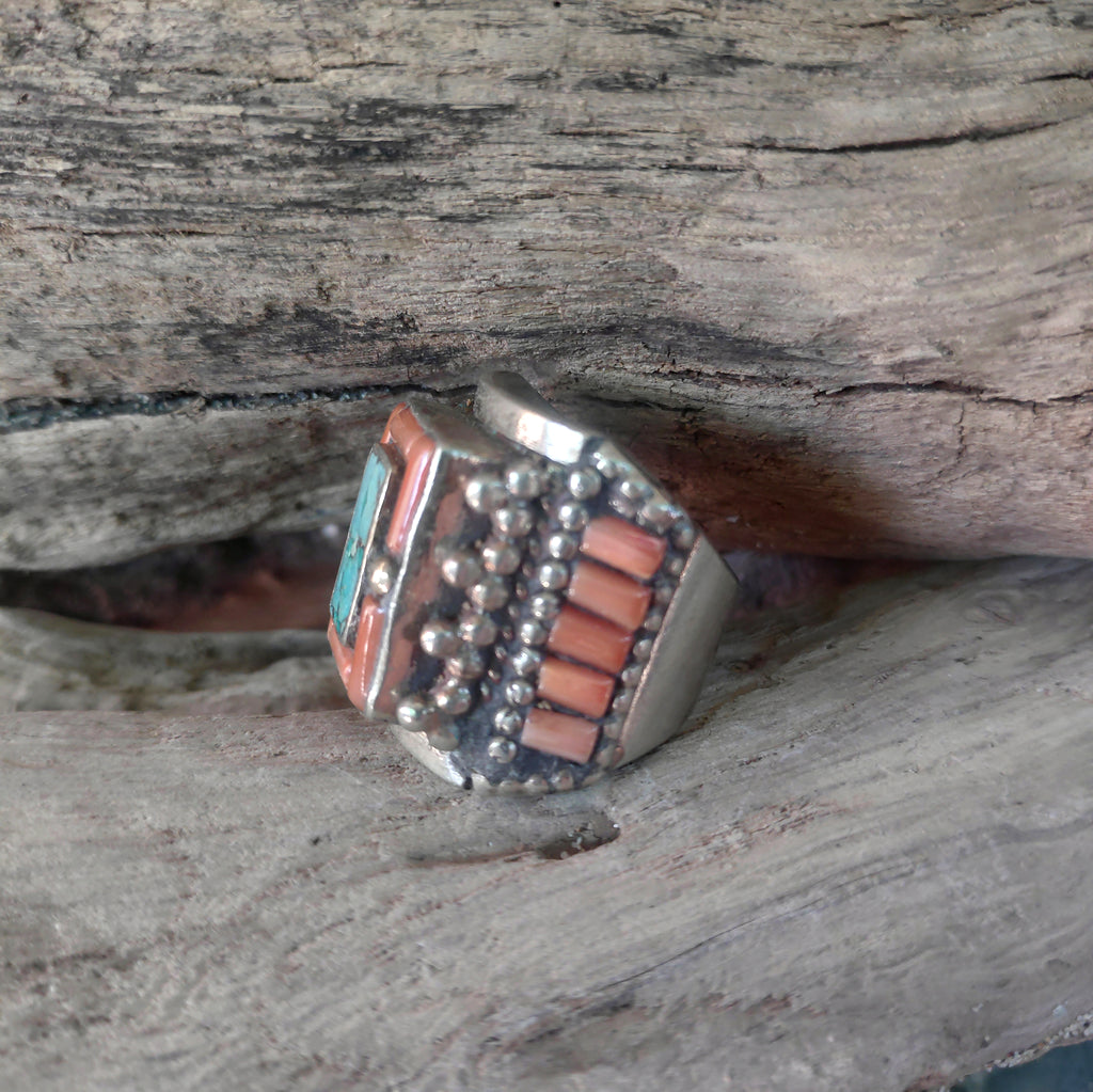 ANELLO ETNICO artigianale Corallo bambù - ANSHU