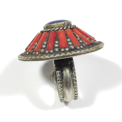 ANELLO ETNICO ANELLO artigianale Corallo - NAKESH – fascia