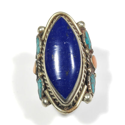 anello etnico tibet Lapislazzuli turchese