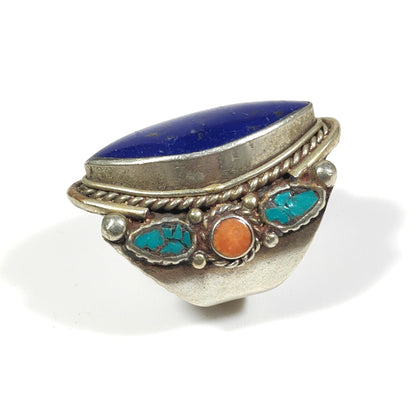 anello etnico tibet Lapislazzuli turchese