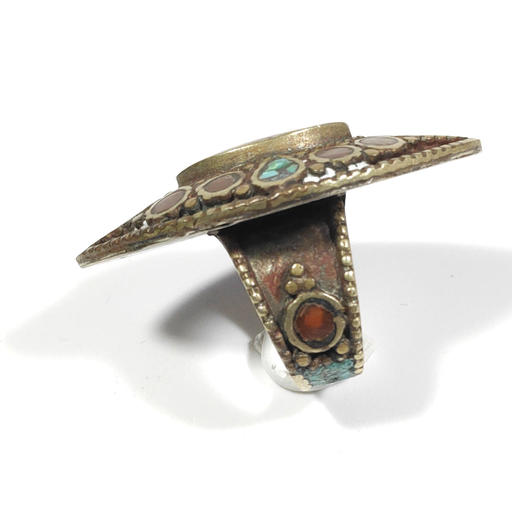 ANELLO ETNICOANELLO artigianaleTurchese - RAMESH – fascia laterale