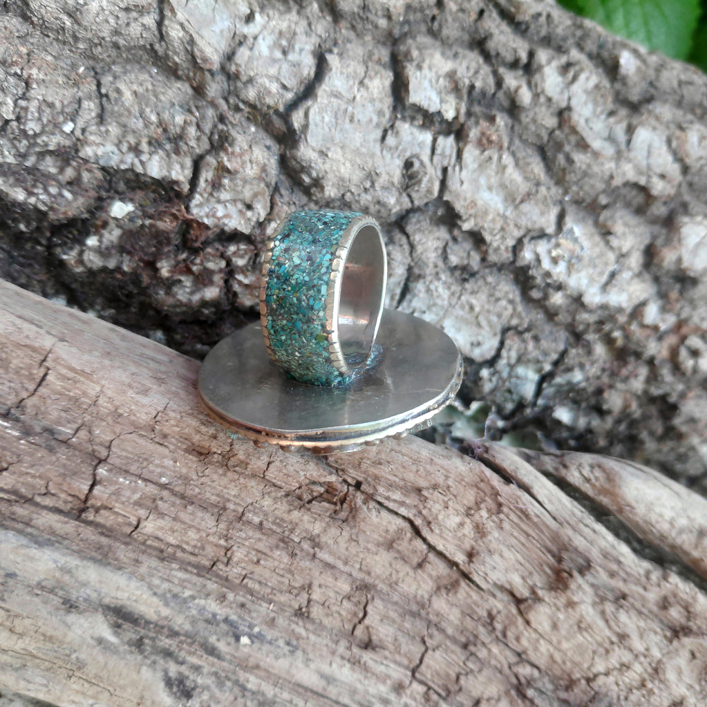 ANELLO ETNICO ANELLO artigianale Lapislazzuli – fascia alta