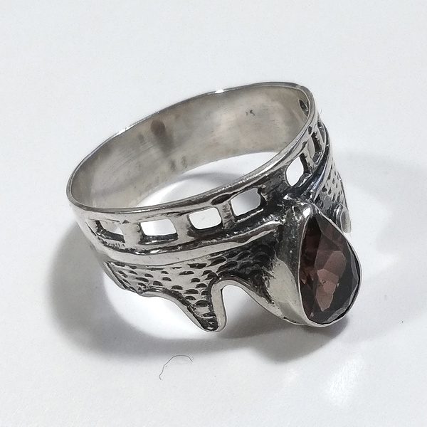 Anello a fascia con pietra in argento 925 - OHAS