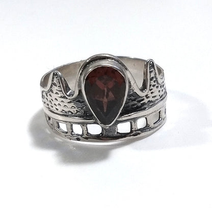 Anello a fascia con pietra in argento 925 - OHAS
