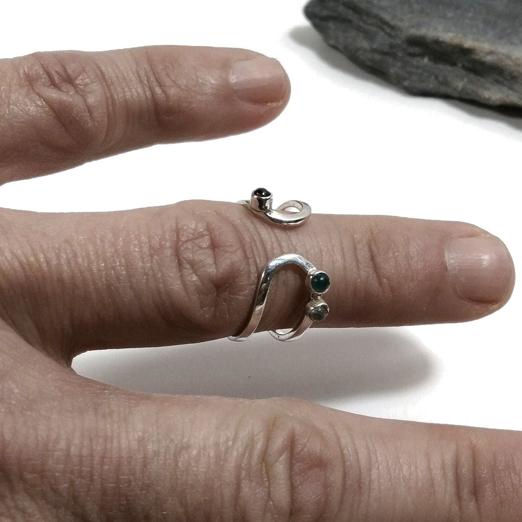 ANELLO minimal design in argento 925 con PIETRE | Gioielli contemporanei