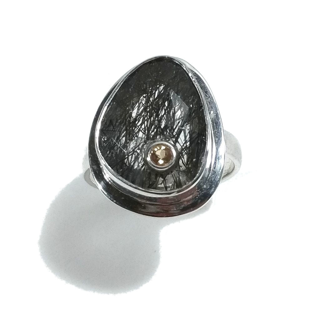 ANELLO artigianale in argento 925 con Quarzo rutilato | Gioielli contemporanei