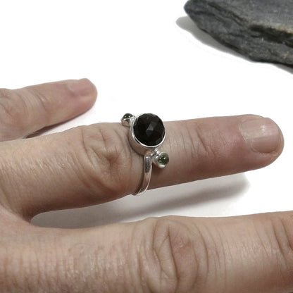 ANELLO artigianale in argento 925 con pietra - LUCY